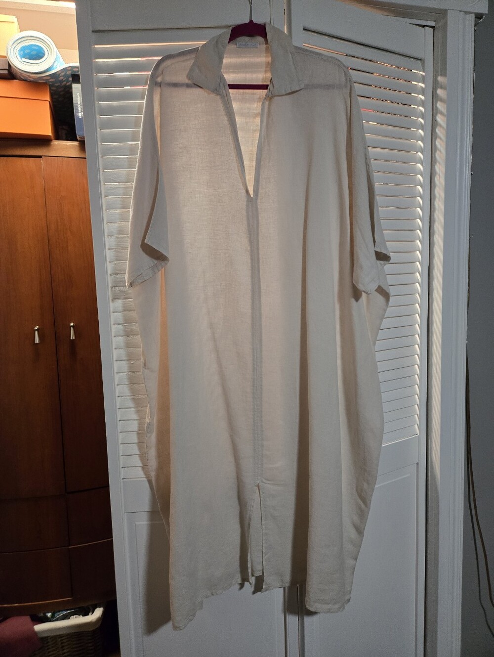 🍹🍹Cream Lightweight Linen Maxi Dress